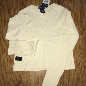 Ralph Lauren cream l/s top girls Small NWT